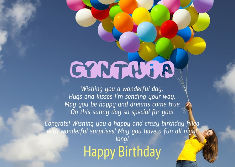 Birthday Congratulations for Cynthia