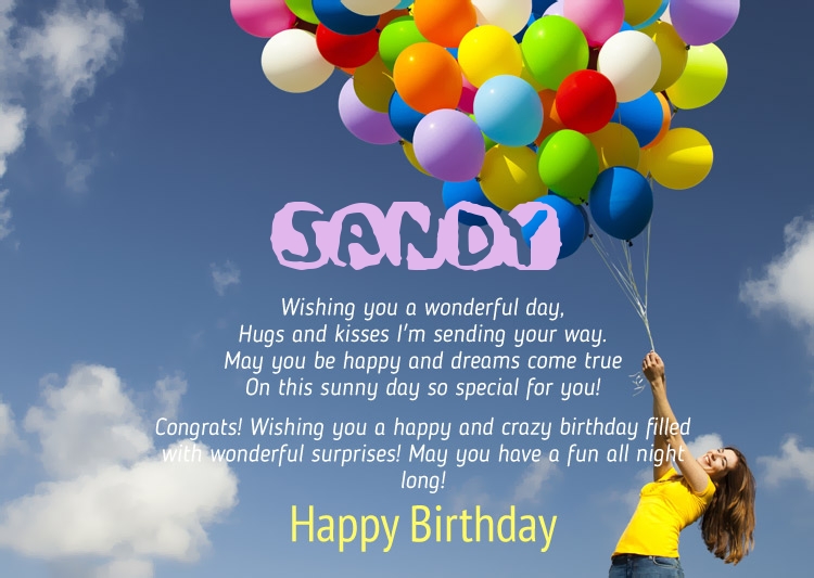 Birthday Congratulations for Sandy.