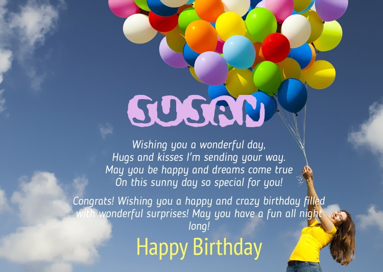 Birthday Congratulations for Susan