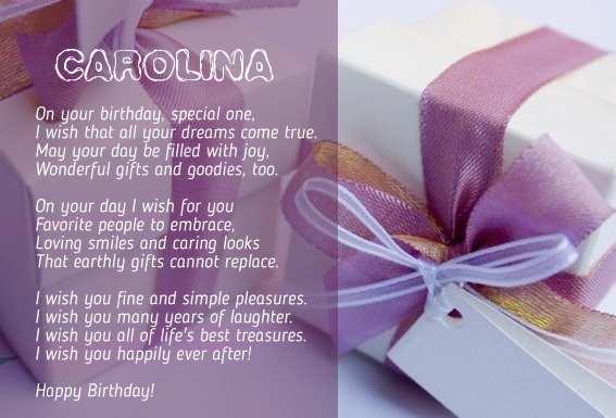 Birthday Poems for CAROLINA