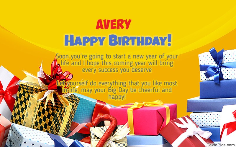 Cool Happy Birthday card Avery