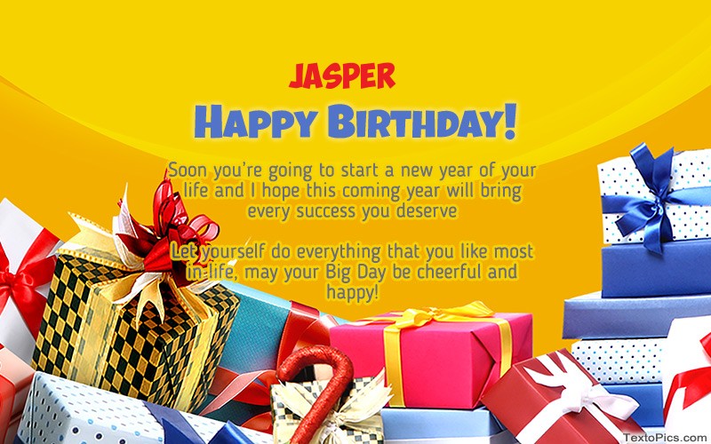 Pictures with names Cool Happy Birthday card Jasper