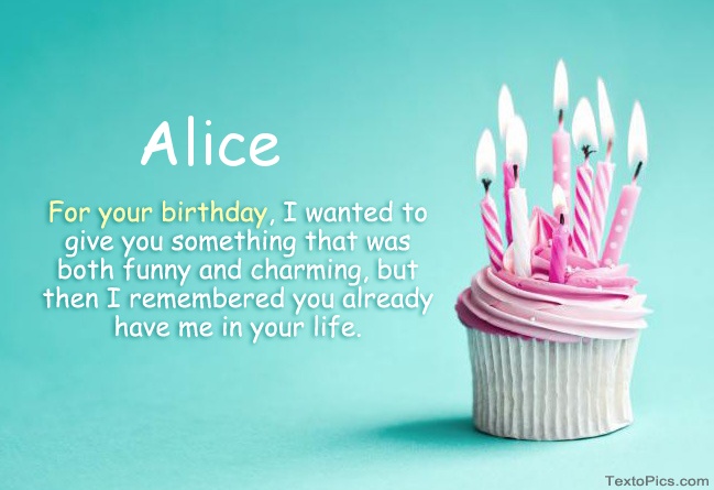 Happy Birthday Alice in pictures