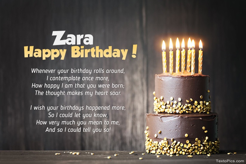Happy Birthday images for Zara