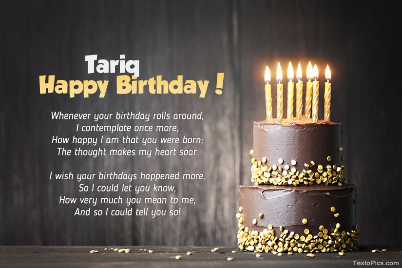 Pictures with names Happy Birthday images for Tariq