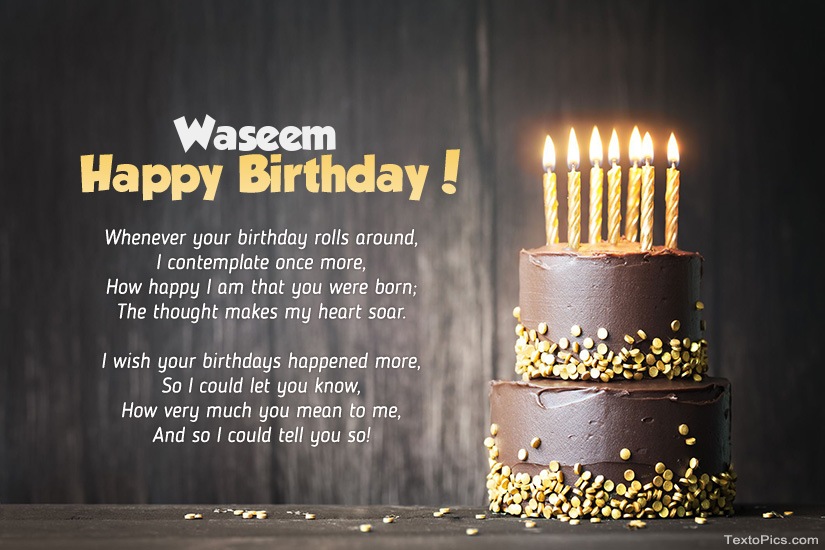Happy Birthday images for Waseem