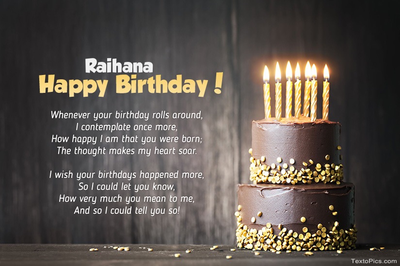 Happy Birthday images for Raihana