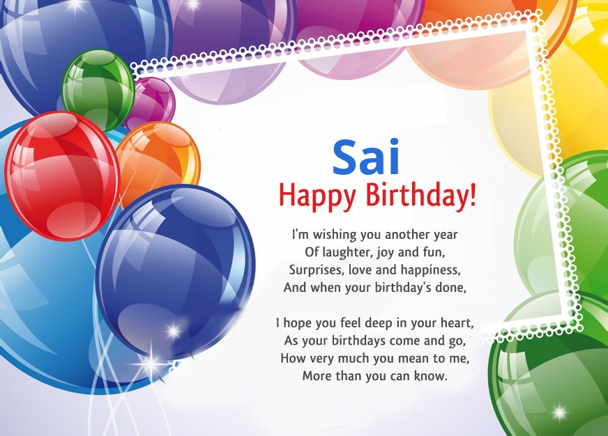 Sai, I'm wishing you another year!