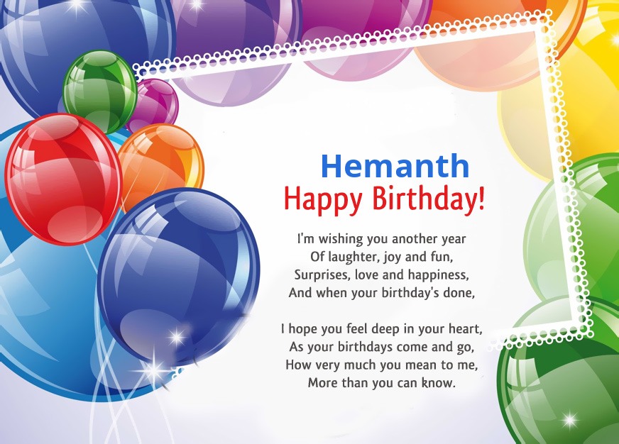 Hemanth, I'm wishing you another year!