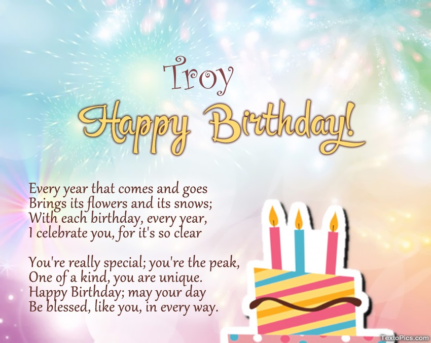 Poems on Birthday for Troy
