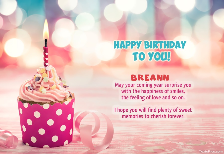 Wishes Breann for Happy Birthday