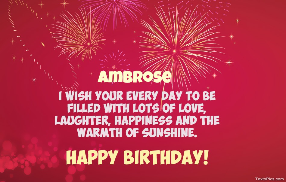 Cool congratulations for Happy Birthday of Ambrose