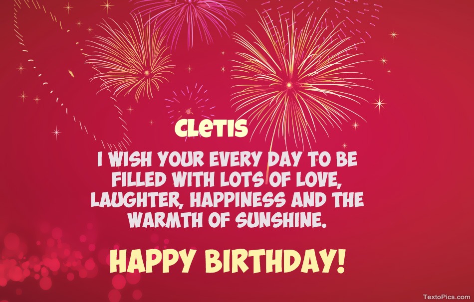 Cool congratulations for Happy Birthday of Cletis