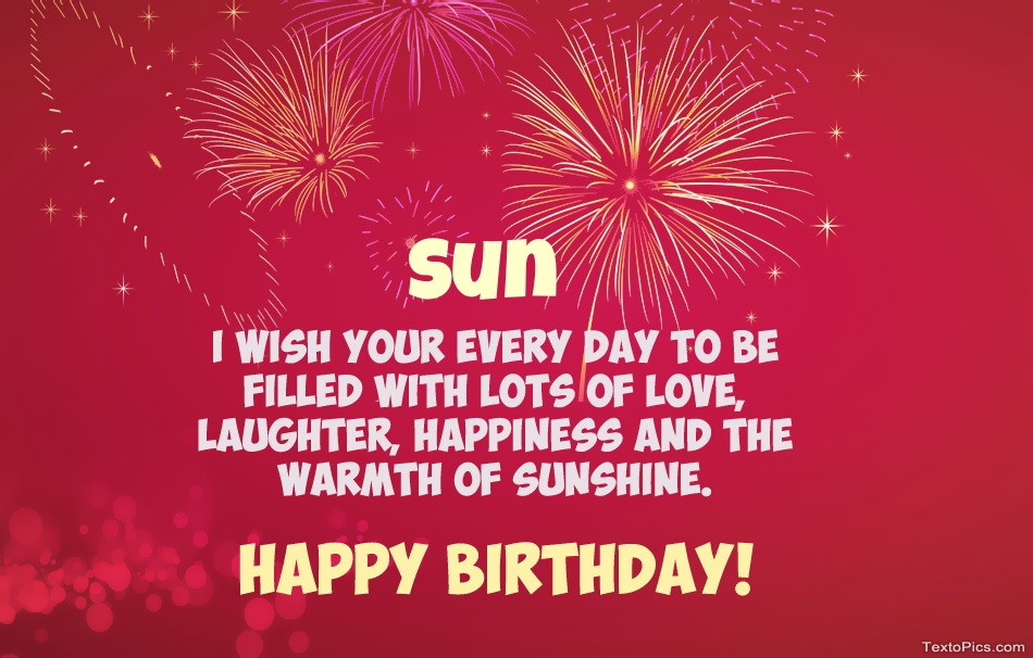 Cool congratulations for Happy Birthday of Sun