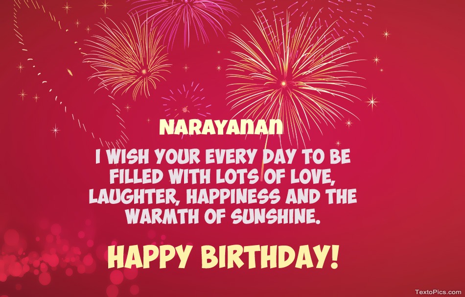 Cool congratulations for Happy Birthday of Narayanan