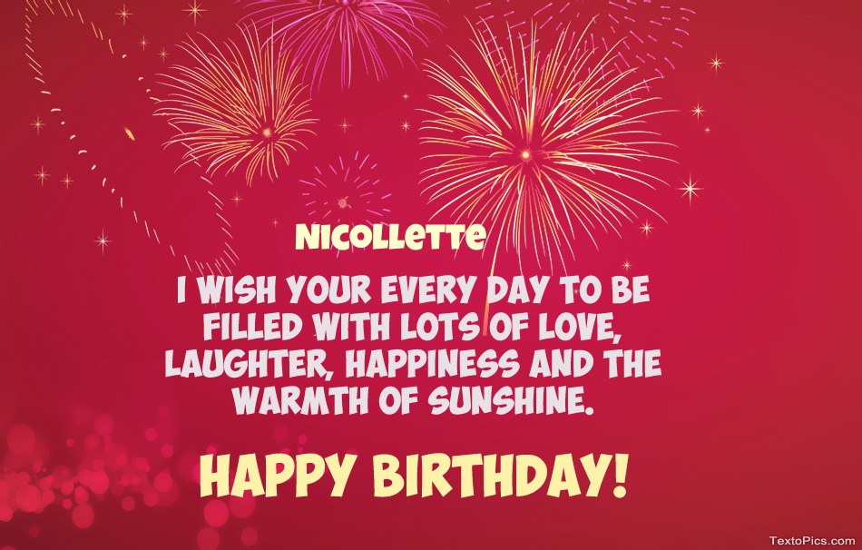 Cool congratulations for Happy Birthday of Nicollette