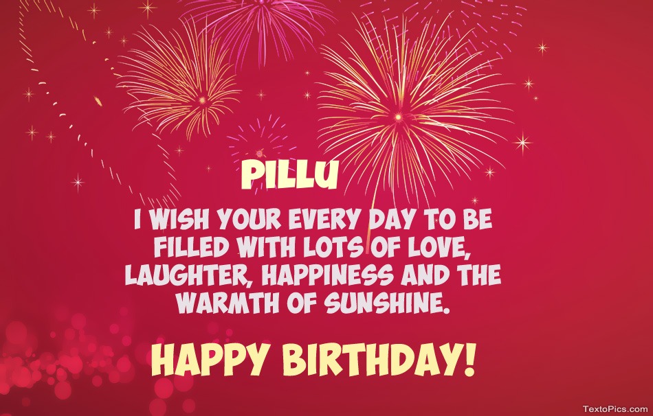 Cool congratulations for Happy Birthday of Pillu
