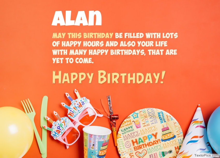 Congratulations for Happy Birthday of Alan