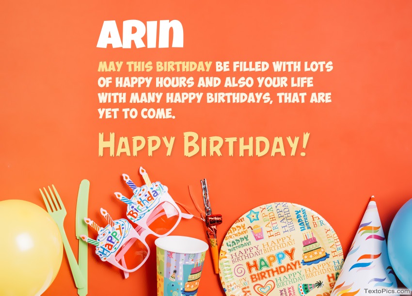 Congratulations for Happy Birthday of Arin