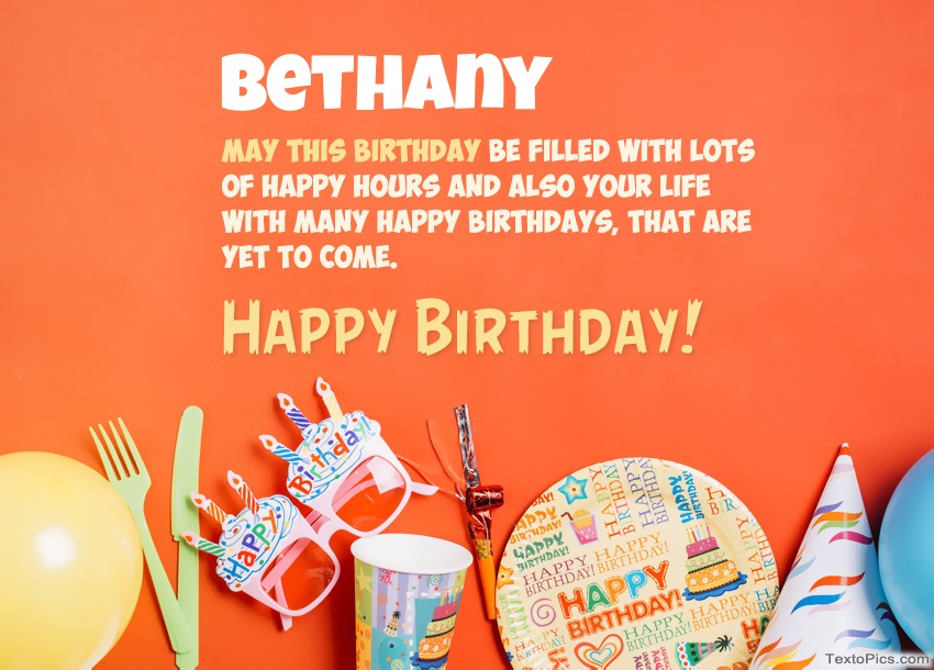 Congratulations for Happy Birthday of Bethany