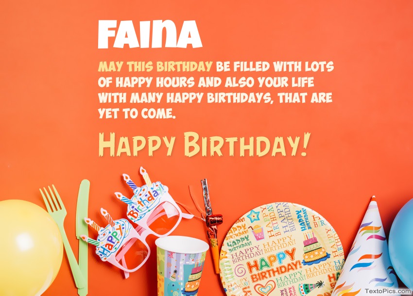 Congratulations for Happy Birthday of Faina