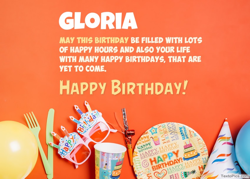 Congratulations for Happy Birthday of Gloria