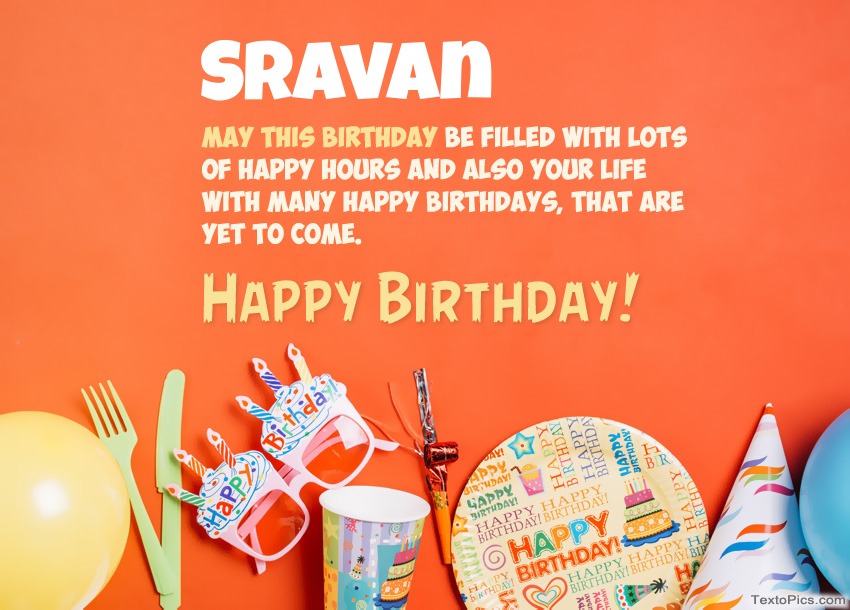 Congratulations for Happy Birthday of Sravan
