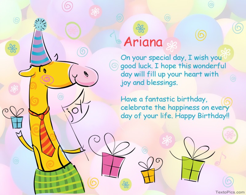 Funny Happy Birthday cards for Ariana