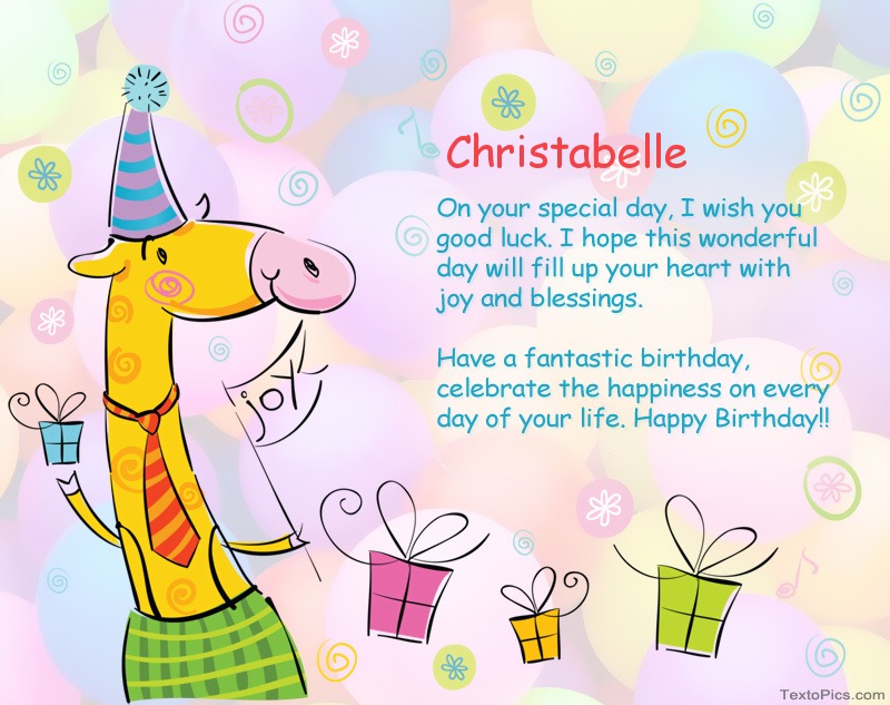 Funny Happy Birthday cards for Christabelle