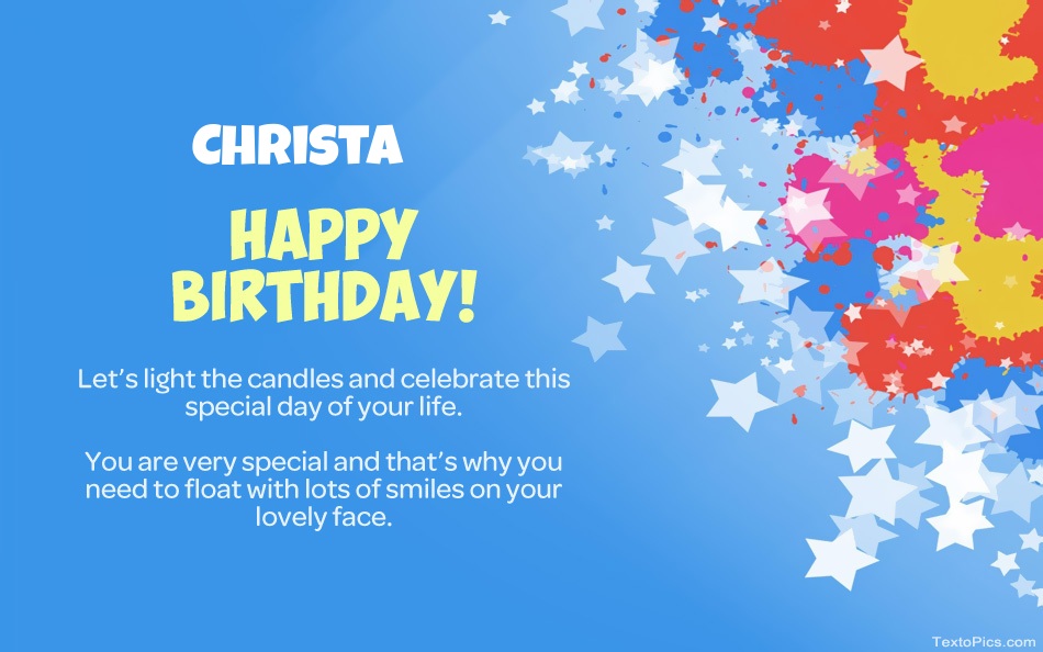 Beautiful Happy Birthday cards for Christa