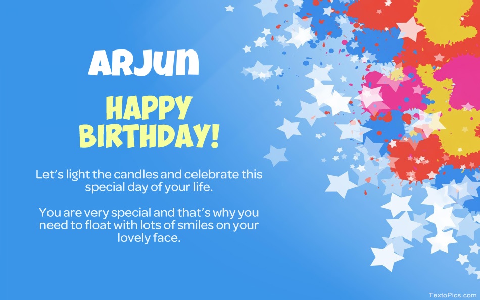 Beautiful Happy Birthday cards for Arjun