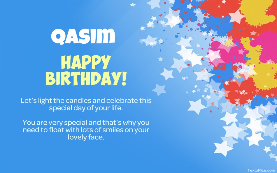 Beautiful Happy Birthday cards for Qasim