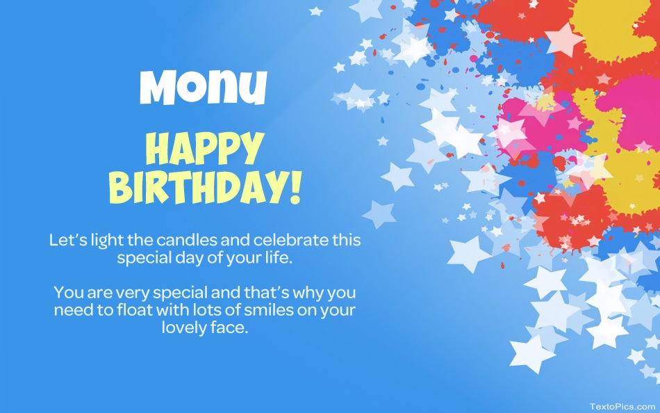 Beautiful Happy Birthday cards for Monu