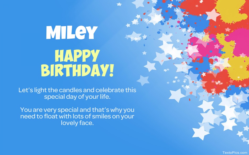 Beautiful Happy Birthday cards for Miley