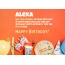 Congratulations for Happy Birthday of Alexa