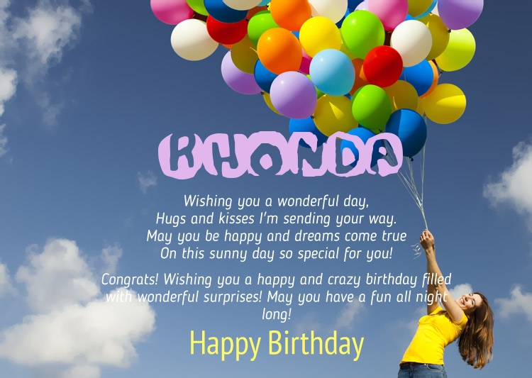 Birthday Congratulations for Rhonda