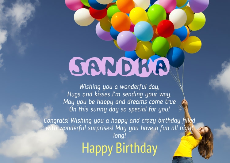 Birthday Congratulations for Sandra