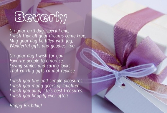 Birthday Poems for Beverly