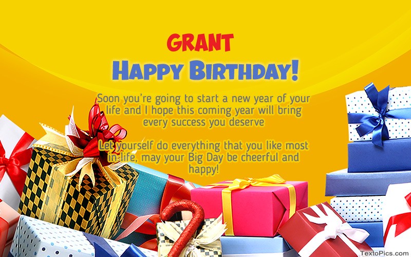 Cool Happy Birthday card Grant