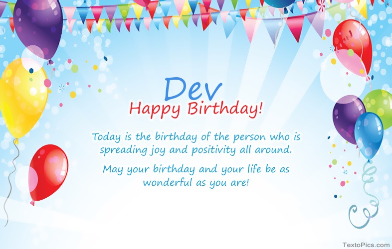 Happy Birthday Dev pictures congratulations.