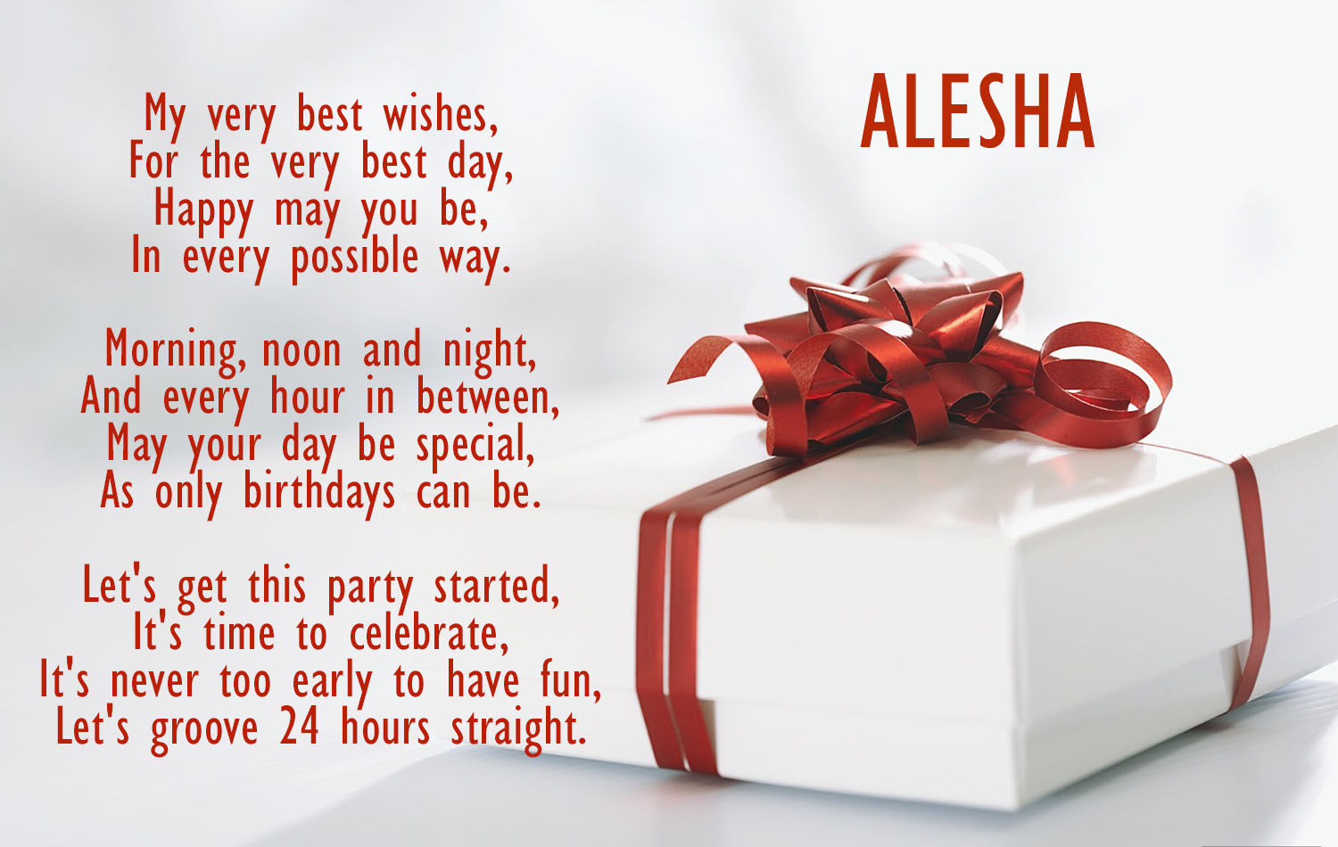 Birthday poems for ALESHA!