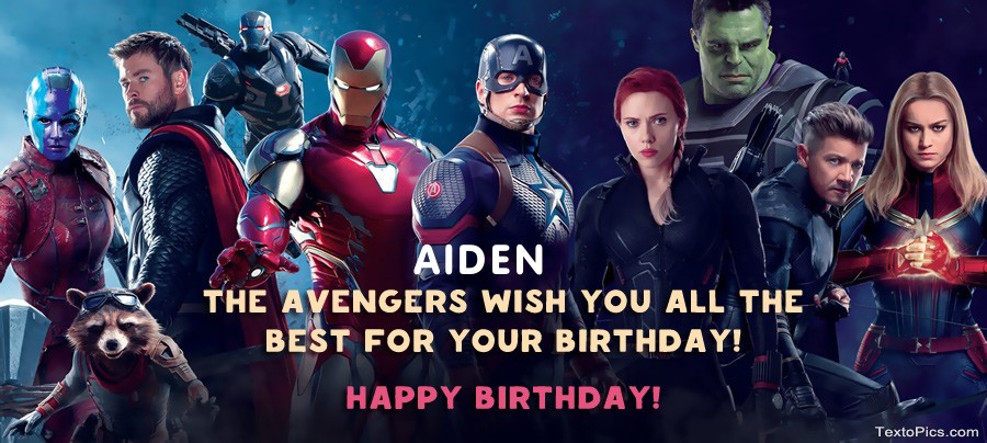 Marvel style Happy Birthday cards Aiden