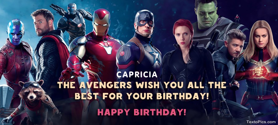 Marvel style Happy Birthday cards Capricia