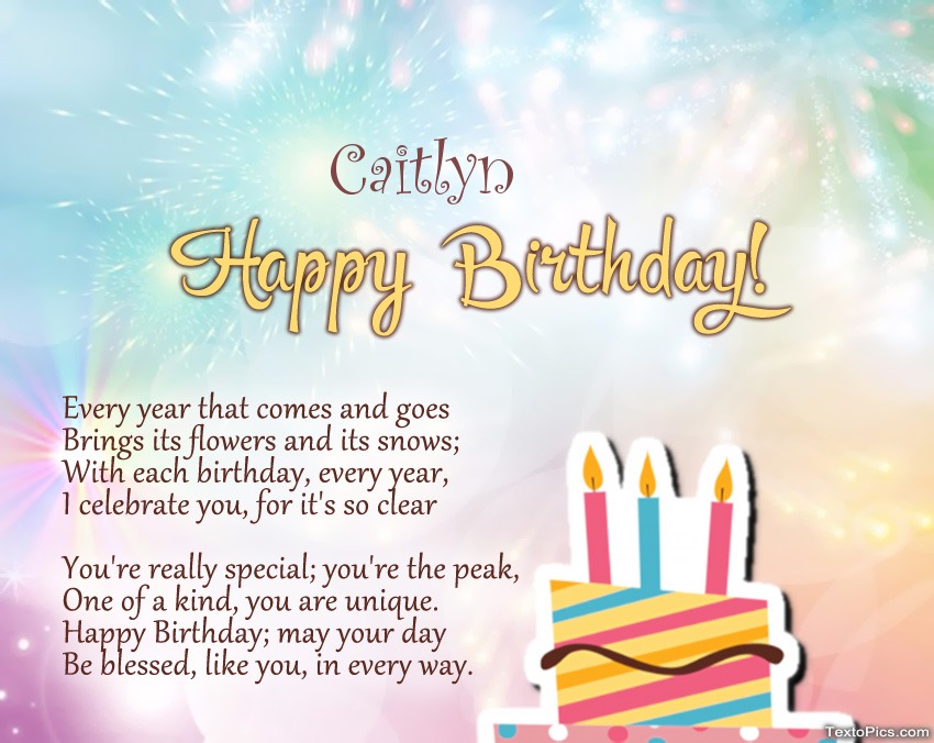 Poems on Birthday for Caitlyn