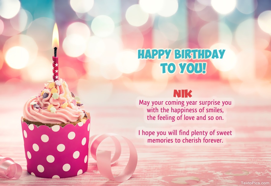 Wishes Nik for Happy Birthday