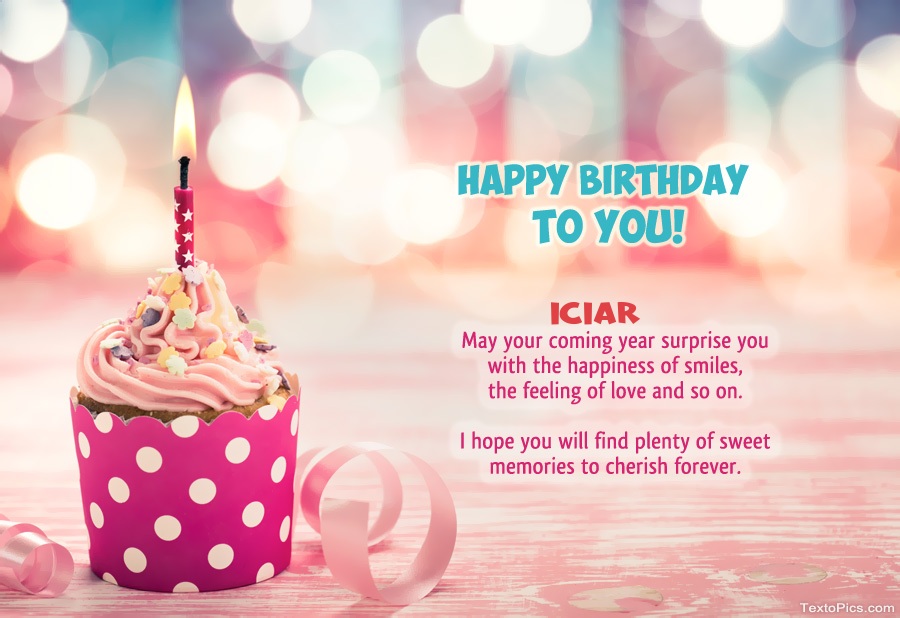 Wishes Iciar for Happy Birthday