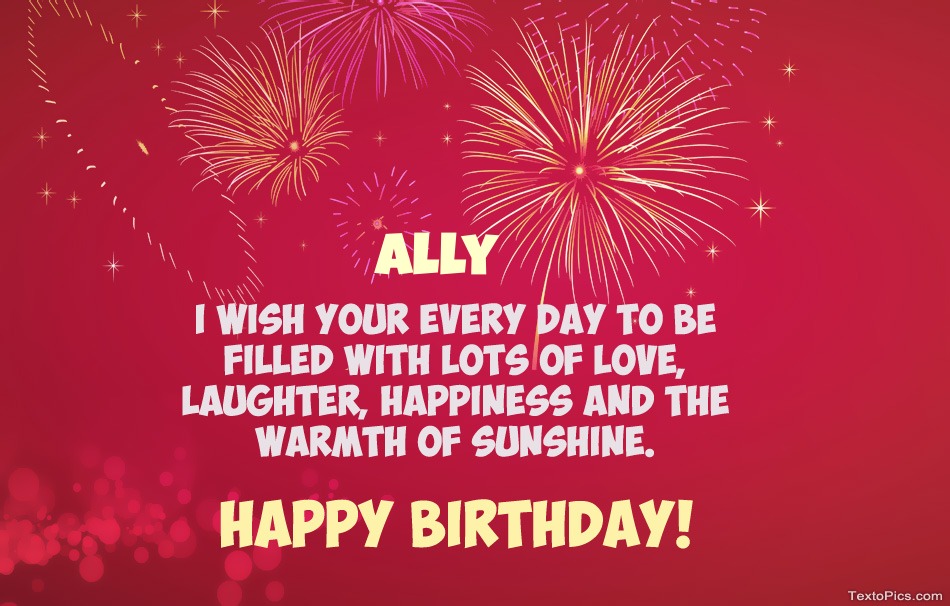 Cool congratulations for Happy Birthday of Ally