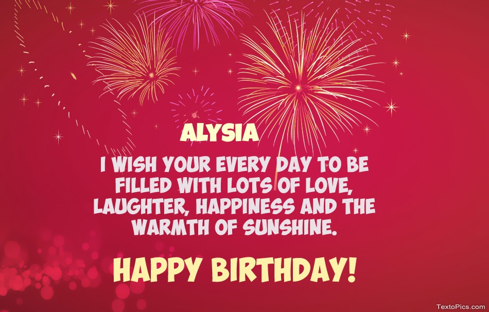 Cool congratulations for Happy Birthday of Alysia