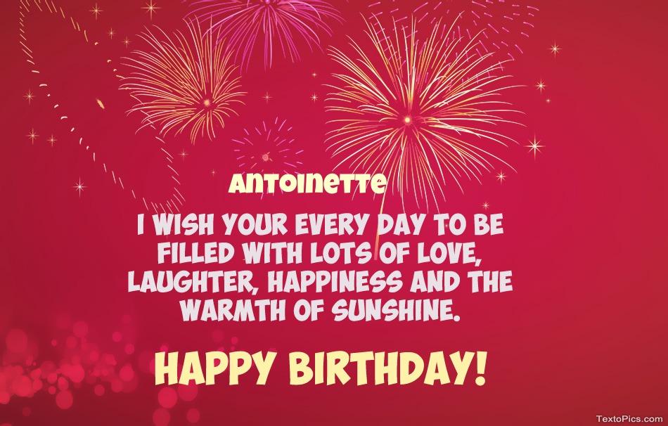 Cool congratulations for Happy Birthday of Antoinette