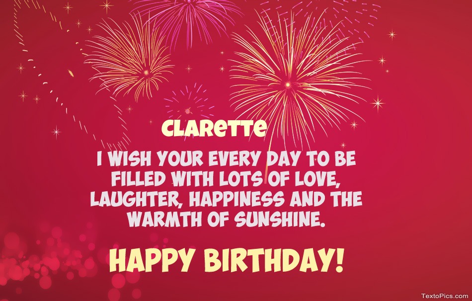 Cool congratulations for Happy Birthday of Clarette